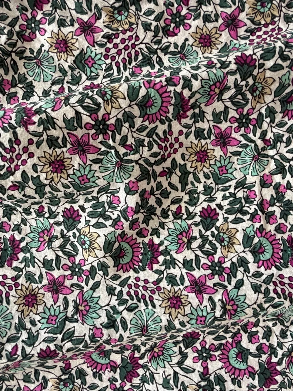 J.Crew Floral Smocked Puff Sleeve Cotton Popover Blouse L